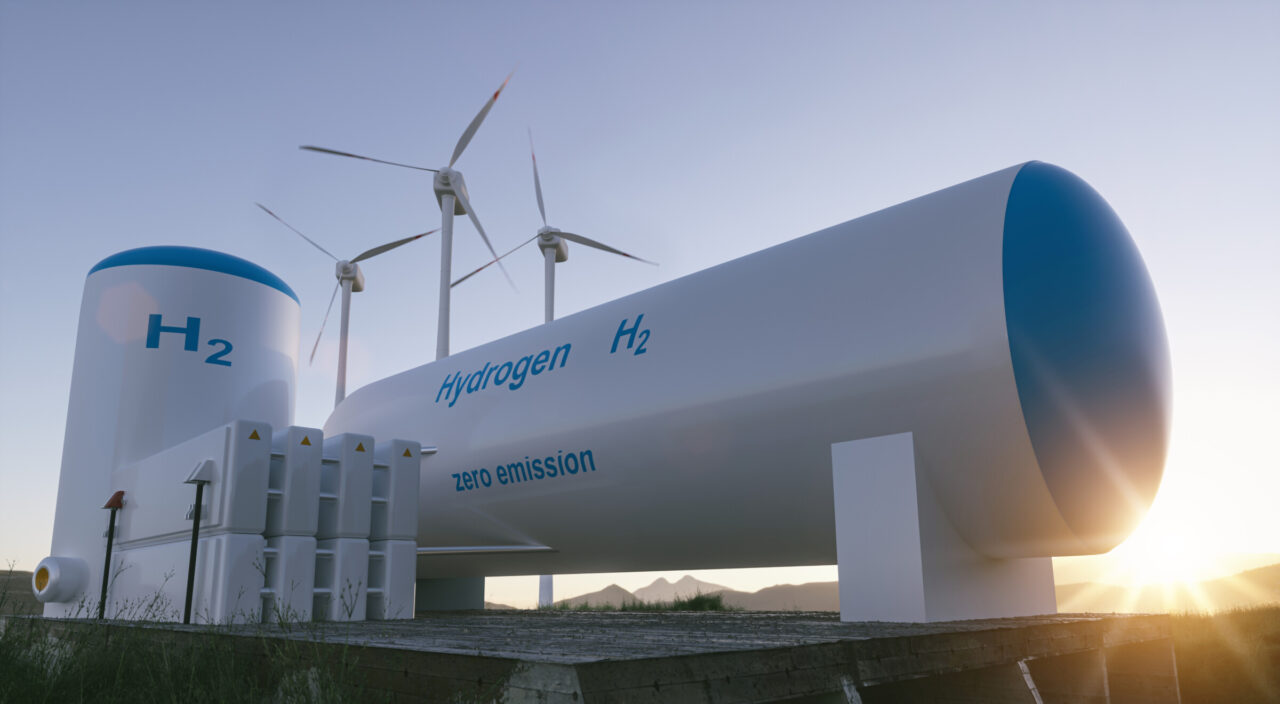 Waterstof hernieuwbare energie productie - waterstofgas voor schone elektriciteit zonne-en windturbine faciliteit